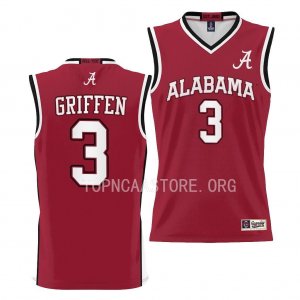 Youth Alabama Crimson Tide #3 Rylan Griffen Crimson NCAA College Basketball Jersey 2403SJHX2